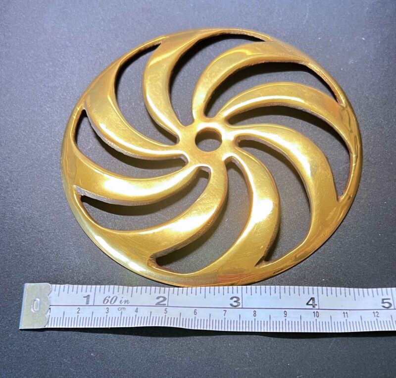 4.5" Solid Brass Lamp Cap: Swirl - Image 5