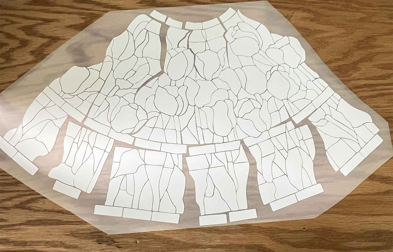 18" Tulip Lamp Cricut Vinyl Cutouts